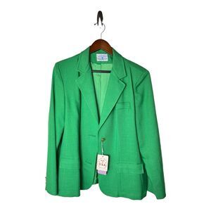 Vintage Lime Green Linen Jacket Sz 12 Coatree NWT